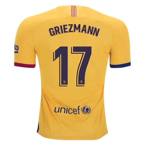 Camiseta Barcelona NO.17 Griezmann Segunda equipación 2019-2020 Amarillo